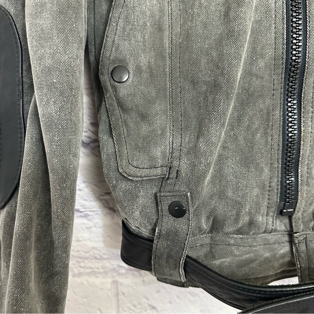 Hein Gerick Motorcycle Jacket 100% Cotton with Genuine Leather Trim Shell men’s - Picture 6 of 14